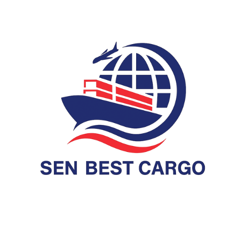 Dark lue and White Flat Illustrative Logistics Services Logo